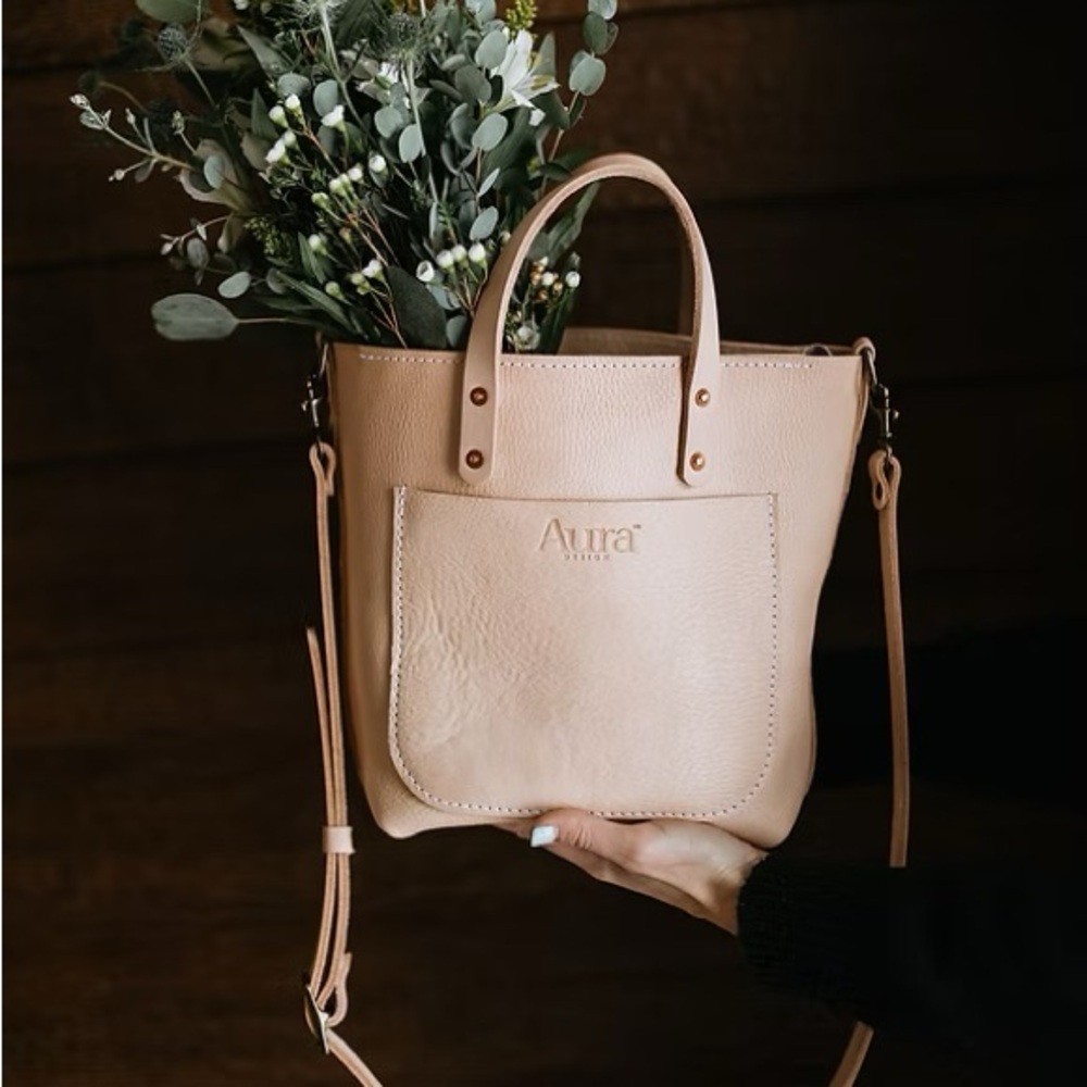 Aura Design Handmade USA The Harbor Crossbody Milled Russet Leather $215